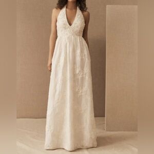 Payal Jain Porter Dress Anthropologie Halter Boho Maxi Beach Wedding Size 12